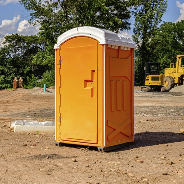 how often are the portable toilets cleaned and serviced during a rental period in Monroe County